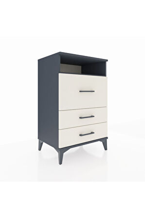 Hyperion Komodin Tek Raflı 3 Çekmeceli 60x44x96 Antrasit-Aytaşı