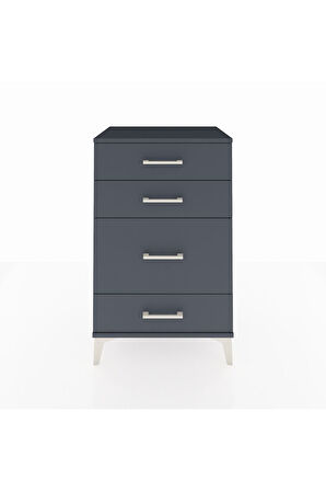 Hyperion Komodin 4 Çekmeceli 60x44x96 Antrasit-Antrasit