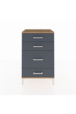 Hyperion Komodin 4 Çekmeceli 60x44x96 Çam-Antrasit