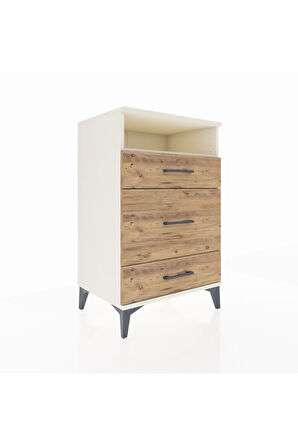 Hyperion Komodin Tek Raflı 3 Çekmeceli 60x44x96 Aytaşı-Çam