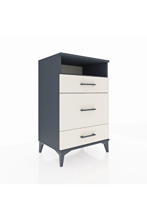 Hyperion Komodin Tek Raflı 3 Çekmeceli 60x44x96 Antrasit-Aytaşı