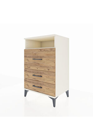 Hyperion Komodin Tek Raflı 3 Çekmeceli 60x44x96 Aytaşı-Çam