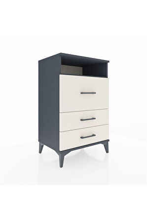 Hyperion Komodin Tek Raflı 3 Çekmeceli 60x44x96 Antrasit-Aytaşı