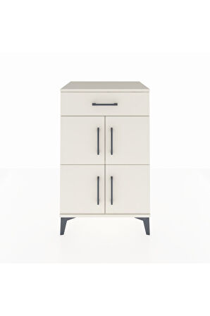 Hyperion Komodin Tek Raflı Tek Çekmeceli 4 Kapaklı 60x44x96 Aytaşı-Aytaşı