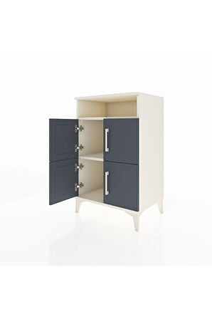 Hyperion Komodin 2 Raflı 4 Kapaklı 60x44x96 Aytaşı-Antrasit