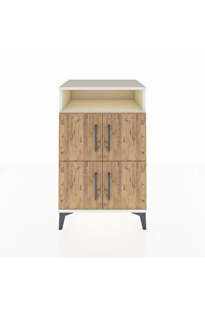 Hyperion Komodin 2 Raflı 4 Kapaklı 60x44x96 Aytaşı-Çam