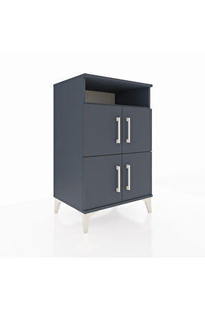 Hyperion Komodin 2 Raflı 4 Kapaklı 60x44x96 Antrasit-Antrasit