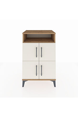 Hyperion Komodin 2 Raflı 4 Kapaklı 60x44x96 Çam-Aytaşı