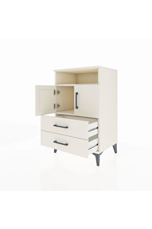 Hyperion Komodin 2 Raflı 2 Çekmeceli 2 Kapaklı 60x44x96 Aytaşı-Aytaşı