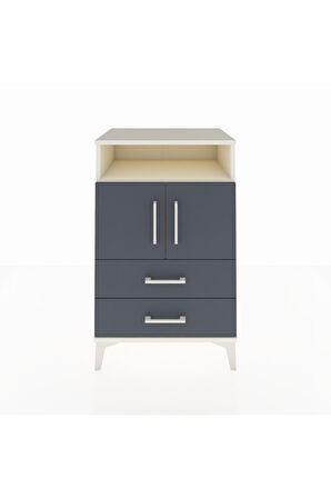 Hyperion Komodin 2 Raflı 2 Çekmeceli 2 Kapaklı 60x44x96 Aytaşı-Antrasit