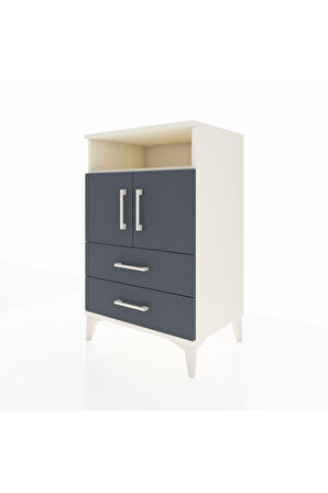 Hyperion Komodin 2 Raflı 2 Çekmeceli 2 Kapaklı 60x44x96 Aytaşı-Antrasit