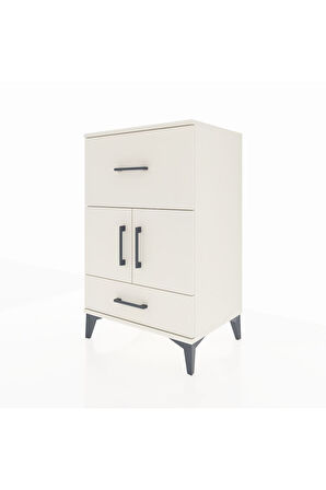 Hyperion Komodin Tek Raflı 2 Çekmeceli 2 Kapaklı 60x44x96 Aytaşı-Aytaşı