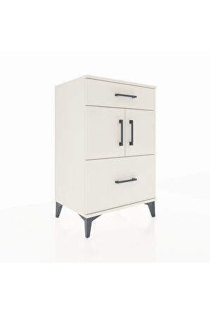 Hyperion Komodin Tek Raflı 2 Çekmeceli 2 Kapaklı 60x44x96 Aytaşı-Aytaşı