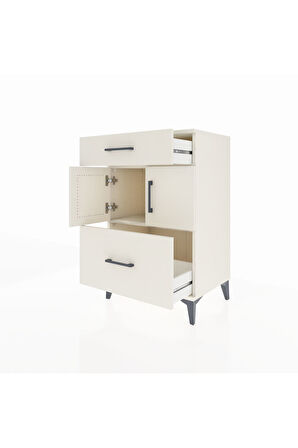 Hyperion Komodin Tek Raflı 2 Çekmeceli 2 Kapaklı 60x44x96 Aytaşı-Aytaşı