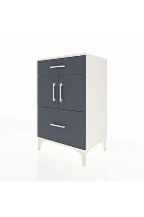 Hyperion Komodin Tek Raflı 2 Çekmeceli 2 Kapaklı 60x44x96 Aytaşı-Antrasit