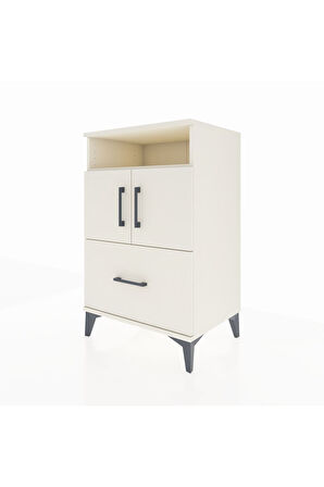 Hyperion Komodin 2 Raflı Tek Çekmeceli 2 Kapaklı 60x44x96 Aytaşı-Aytaşı
