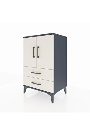 Hyperion Komodin 2 Raflı 2 Çekmeceli 2 Kapaklı 60x44x96 Antrasit-Aytaşı