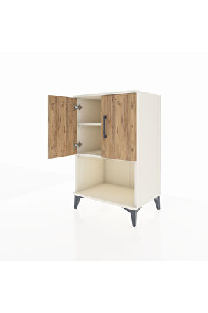 Hyperion Komodin 2 Raflı 2 Kapaklı 60x44x96 Aytaşı-Çam