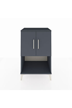 Hyperion Komodin 2 Raflı 2 Kapaklı 60x44x96 Antrasit-Antrasit