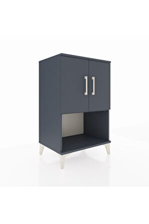Hyperion Komodin 2 Raflı 2 Kapaklı 60x44x96 Antrasit-Antrasit