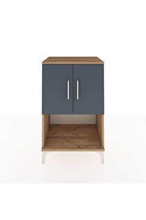 Hyperion Komodin 2 Raflı 2 Kapaklı 60x44x96 Çam-Antrasit