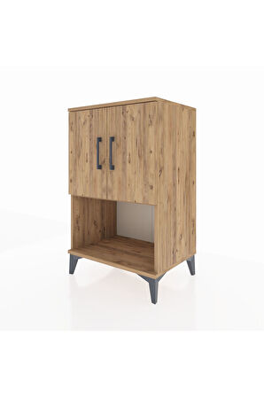 Hyperion Komodin 2 Raflı 2 Kapaklı 60x44x96 Çam-Çam
