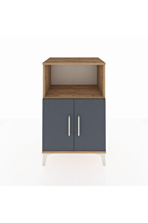 Hyperion Komodin 2 Raflı 2 Kapaklı 60x44x96 Çam-Antrasit