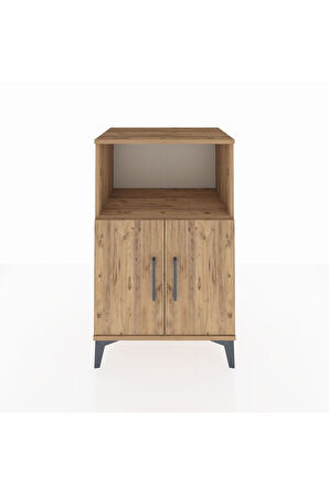Hyperion Komodin 2 Raflı 2 Kapaklı 60x44x96 Çam-Çam