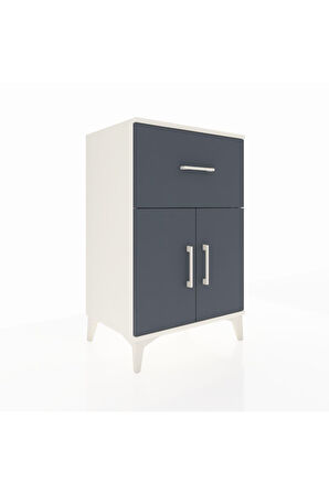 Hyperion Komodin Tek Raflı Tek Çekmeceli 2 Kapaklı 60x44x96 Aytaşı-Antrasit
