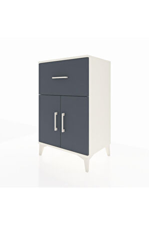 Hyperion Komodin Tek Raflı Tek Çekmeceli 2 Kapaklı 60x44x96 Aytaşı-Antrasit