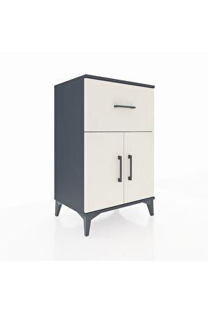 Hyperion Komodin Tek Raflı Tek Çekmeceli 2 Kapaklı 60x44x96 Antrasit-Aytaşı