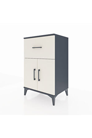 Hyperion Komodin Tek Raflı Tek Çekmeceli 2 Kapaklı 60x44x96 Antrasit-Aytaşı