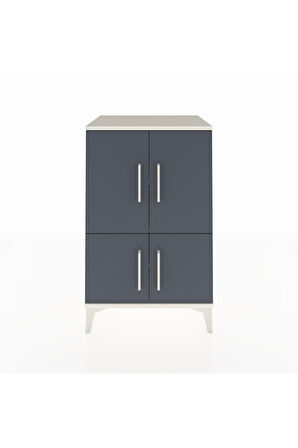 Hyperion Komodin 3 Raflı 4 Kapaklı 60x44x96 Aytaşı-Antrasit