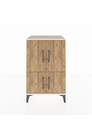 Hyperion Komodin 3 Raflı 4 Kapaklı 60x44x96 Aytaşı-Çam