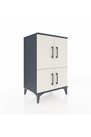 Hyperion Komodin 3 Raflı 4 Kapaklı 60x44x96 Antrasit-Aytaşı