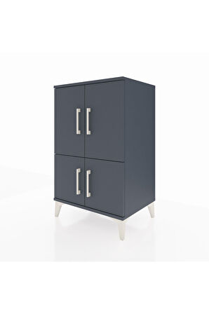 Hyperion Komodin 3 Raflı 4 Kapaklı 60x44x96 Antrasit-Antrasit