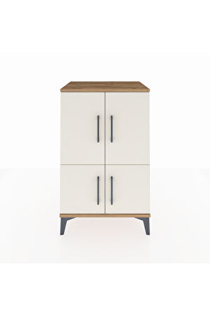 Hyperion Komodin 3 Raflı 4 Kapaklı 60x44x96 Çam-Aytaşı