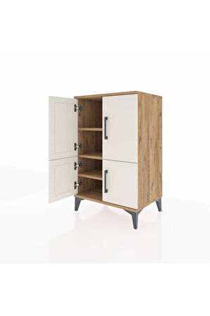 Hyperion Komodin 3 Raflı 4 Kapaklı 60x44x96 Çam-Aytaşı