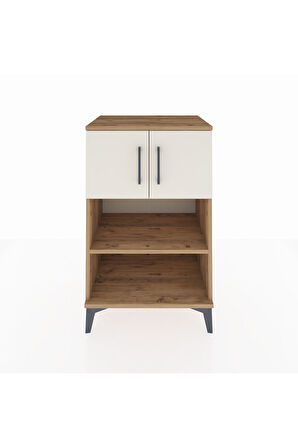 Hyperion Komodin 2 Raflı 2 Kapaklı 60x44x96 Çam-Aytaşı