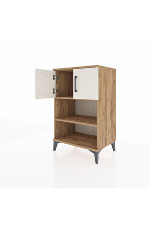 Hyperion Komodin 2 Raflı 2 Kapaklı 60x44x96 Çam-Aytaşı