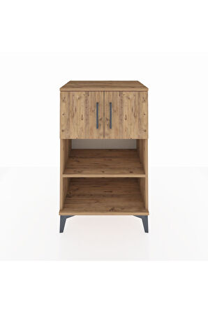Hyperion Komodin 2 Raflı 2 Kapaklı 60x44x96 Çam-Çam