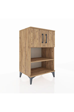 Hyperion Komodin 2 Raflı 2 Kapaklı 60x44x96 Çam-Çam