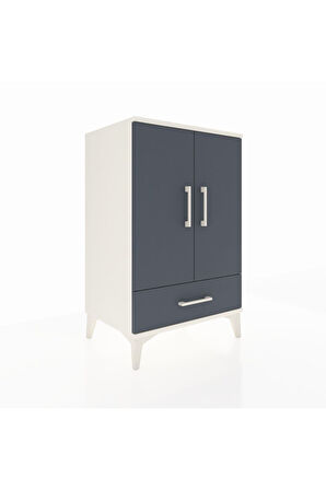 Hyperion Komodin 3 Raflı Tek Çekmeceli 2 Kapaklı 60x44x96 Aytaşı-Antrasit
