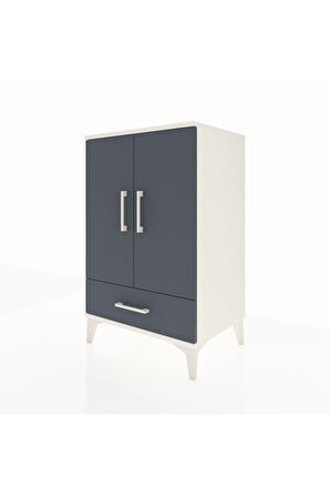 Hyperion Komodin 3 Raflı Tek Çekmeceli 2 Kapaklı 60x44x96 Aytaşı-Antrasit