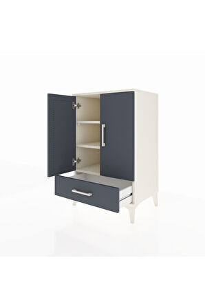 Hyperion Komodin 3 Raflı Tek Çekmeceli 2 Kapaklı 60x44x96 Aytaşı-Antrasit