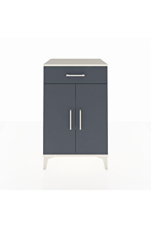 Hyperion Komodin 2 Raflı Tek Çekmeceli 2 Kapaklı 60x44x96 Aytaşı-Antrasit