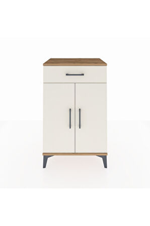 Hyperion Komodin 2 Raflı Tek Çekmeceli 2 Kapaklı 60x44x96 Çam-Aytaşı
