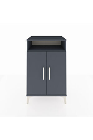 Hyperion Komodin 3 Raflı 2 Kapaklı 60x44x96 Antrasit-Antrasit