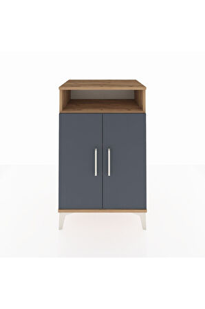 Hyperion Komodin 3 Raflı 2 Kapaklı 60x44x96 Çam-Antrasit