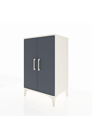 Hyperion Komodin 2 Raflı 2 Kapaklı 60x44x96 Aytaşı-Antrasit